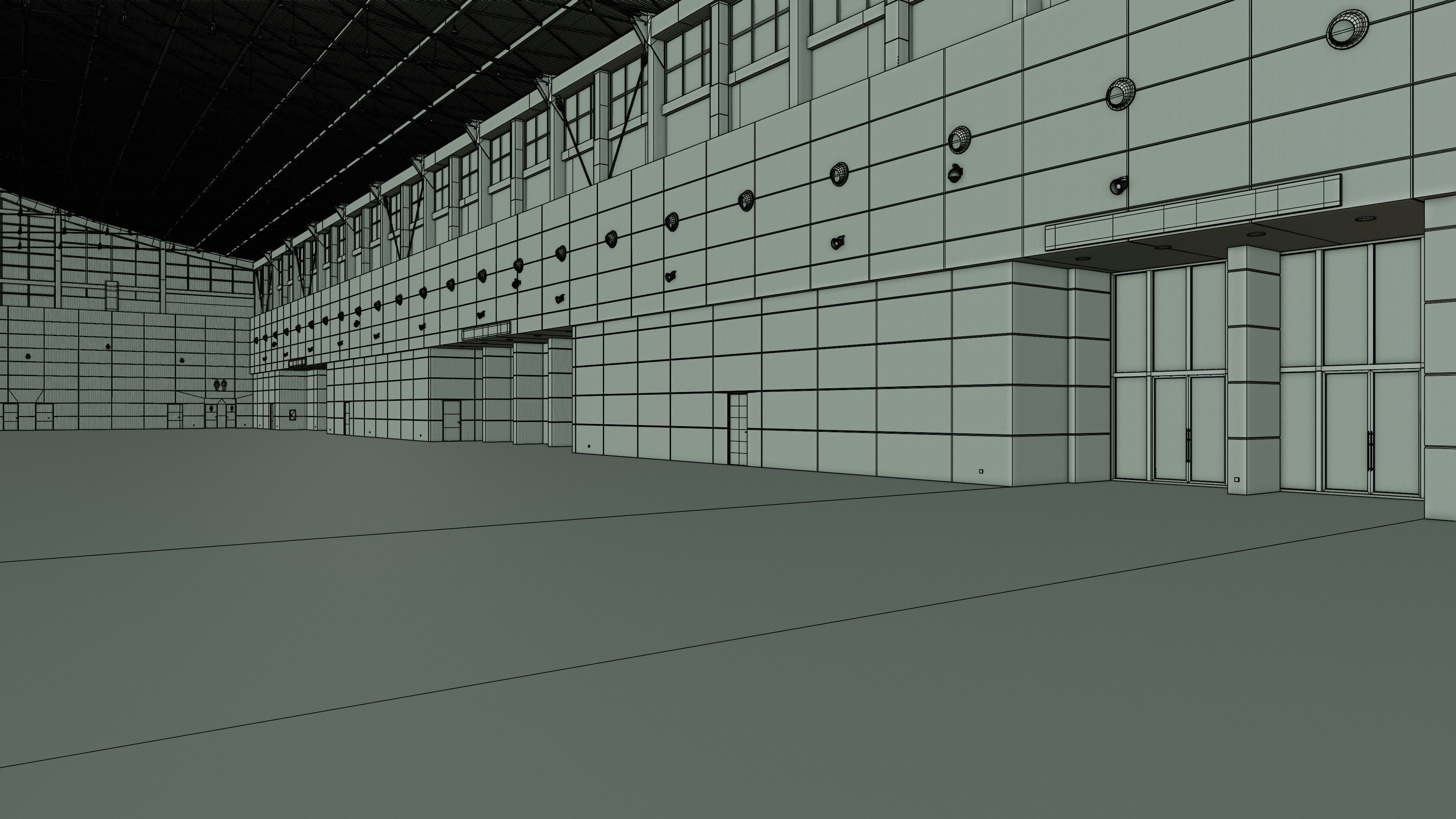 Exhibition Hall Interior 1 Low-poly 3D model_16