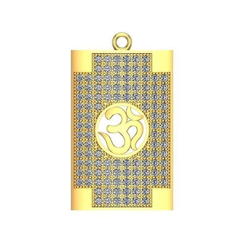 088 - Gents Om Pendant with Micro setting 3D print model