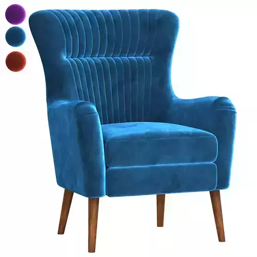 Chair armchair velvet 3D model