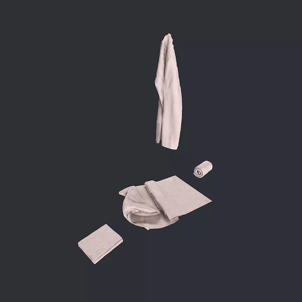 Towels Clean Low-poly 3D model_0