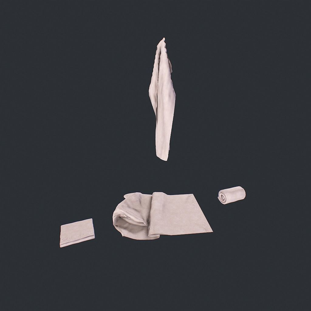Towels Clean Low-poly 3D model_1