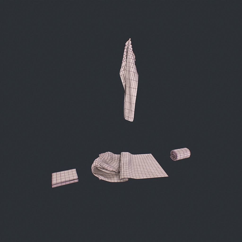 Towels Clean Low-poly 3D model_14