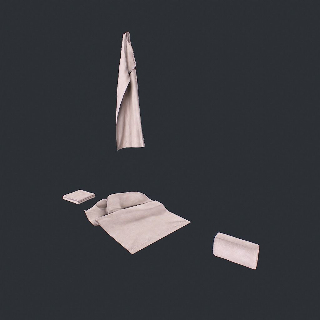 Towels Clean Low-poly 3D model_2