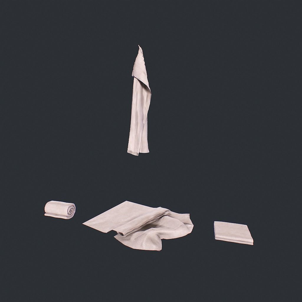 Towels Clean Low-poly 3D model_3