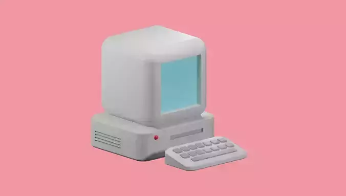Tiny Cartoon Low Poly Computer