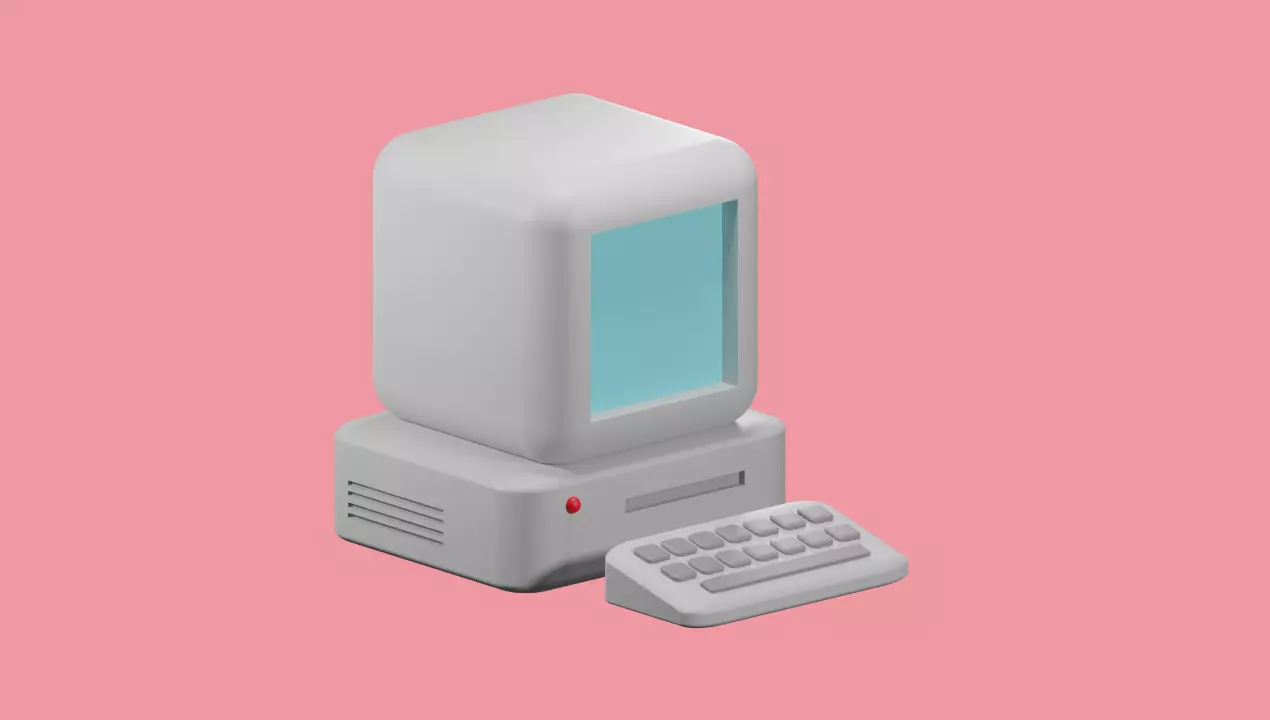 Tiny Cartoon Low Poly Computer 3D model_0