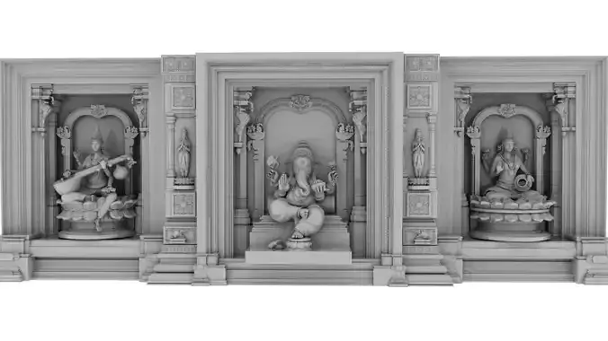 god lakshmi ganesh saraswati 3d model 3D model