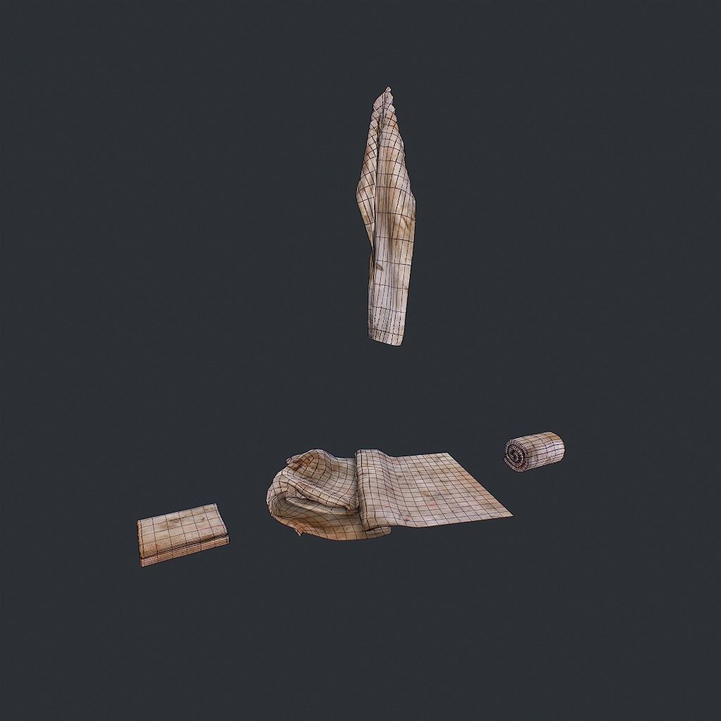 Towels Dirty Low-poly 3D model_12