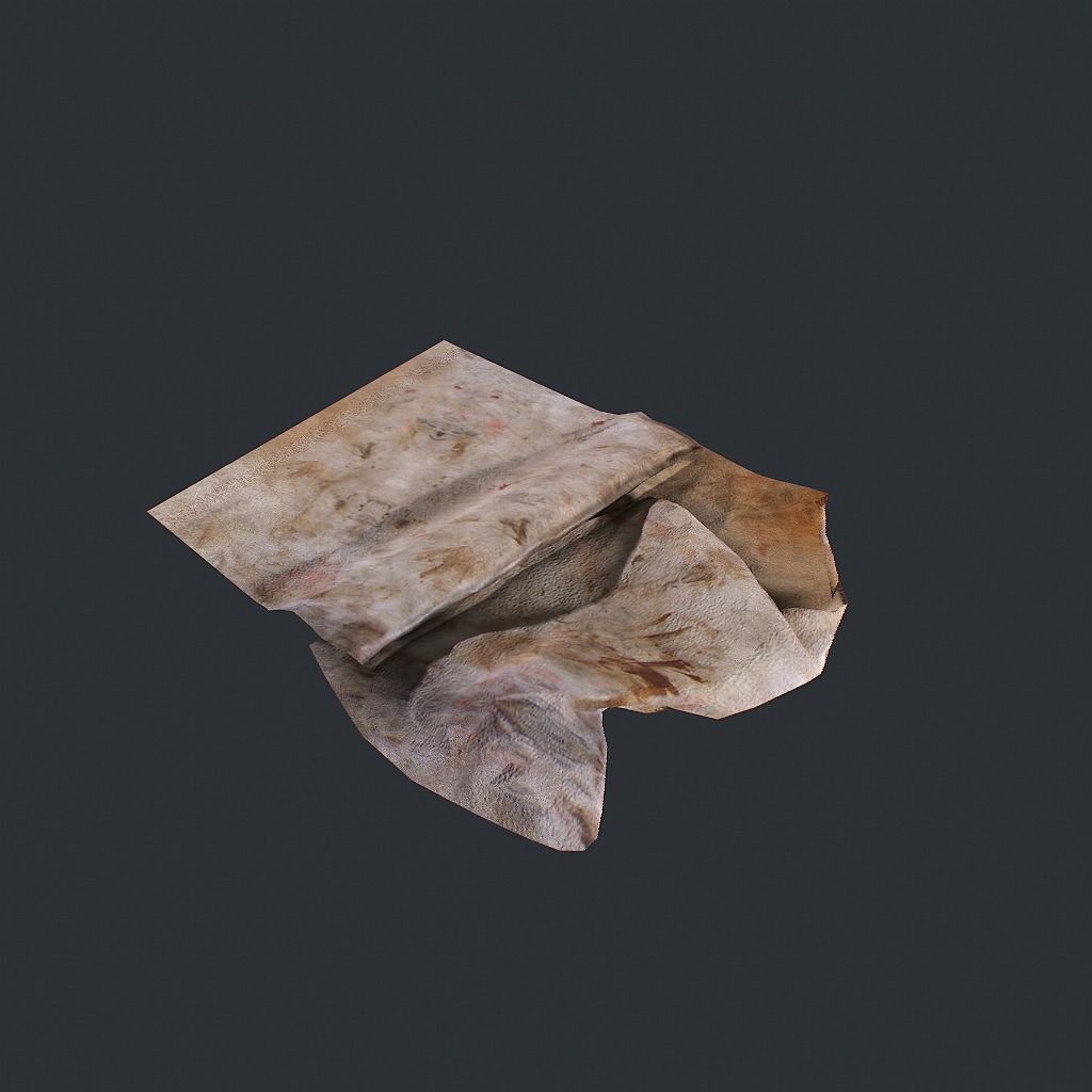Towels Dirty Low-poly 3D model_8