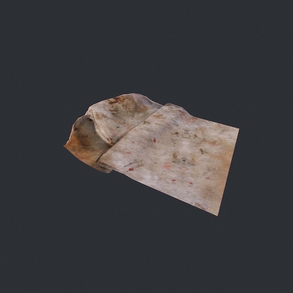 Towels Dirty Low-poly 3D model_9