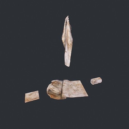 Towels Dirty Low-poly 3D model