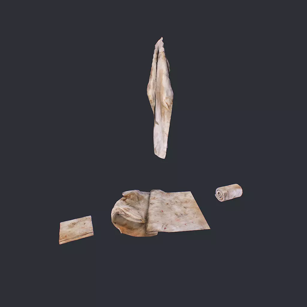 Towels Dirty Low-poly 3D model_0
