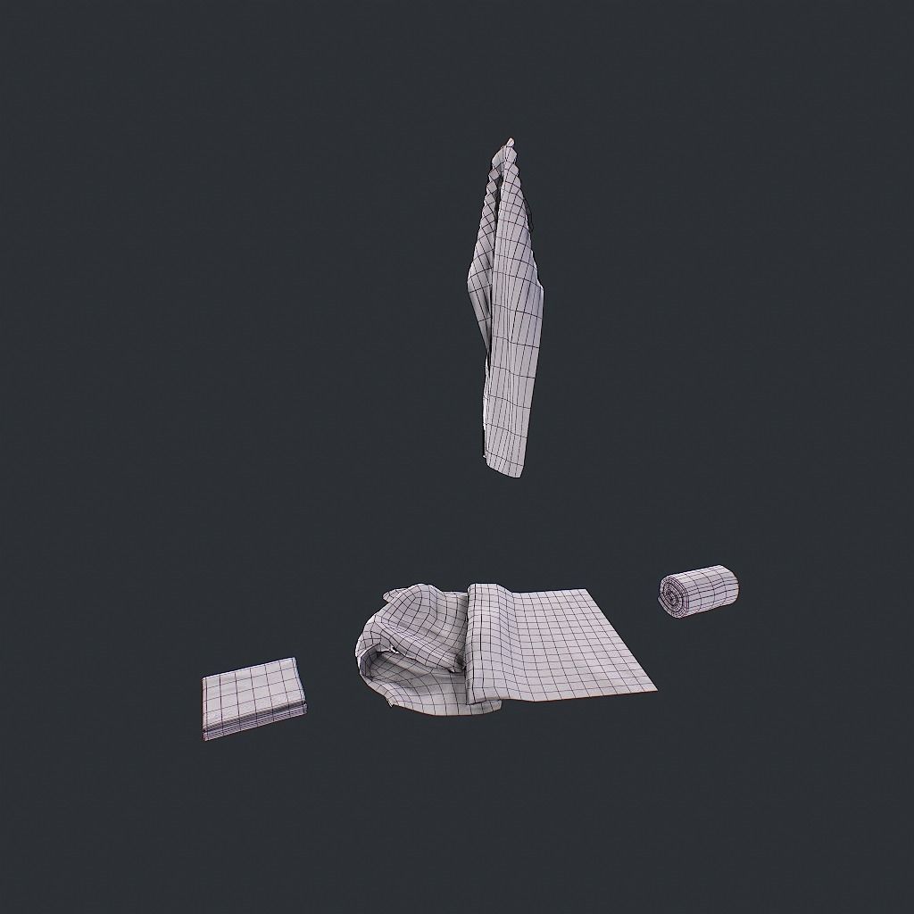 Towels Dirty Low-poly 3D model_14