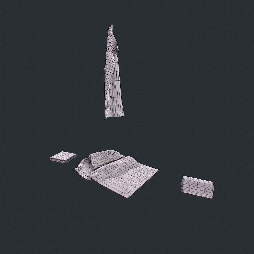 Towels Dirty Low-poly 3D model_15