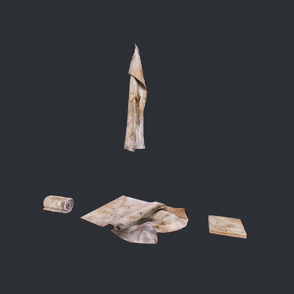 Towels Dirty Low-poly 3D model_2