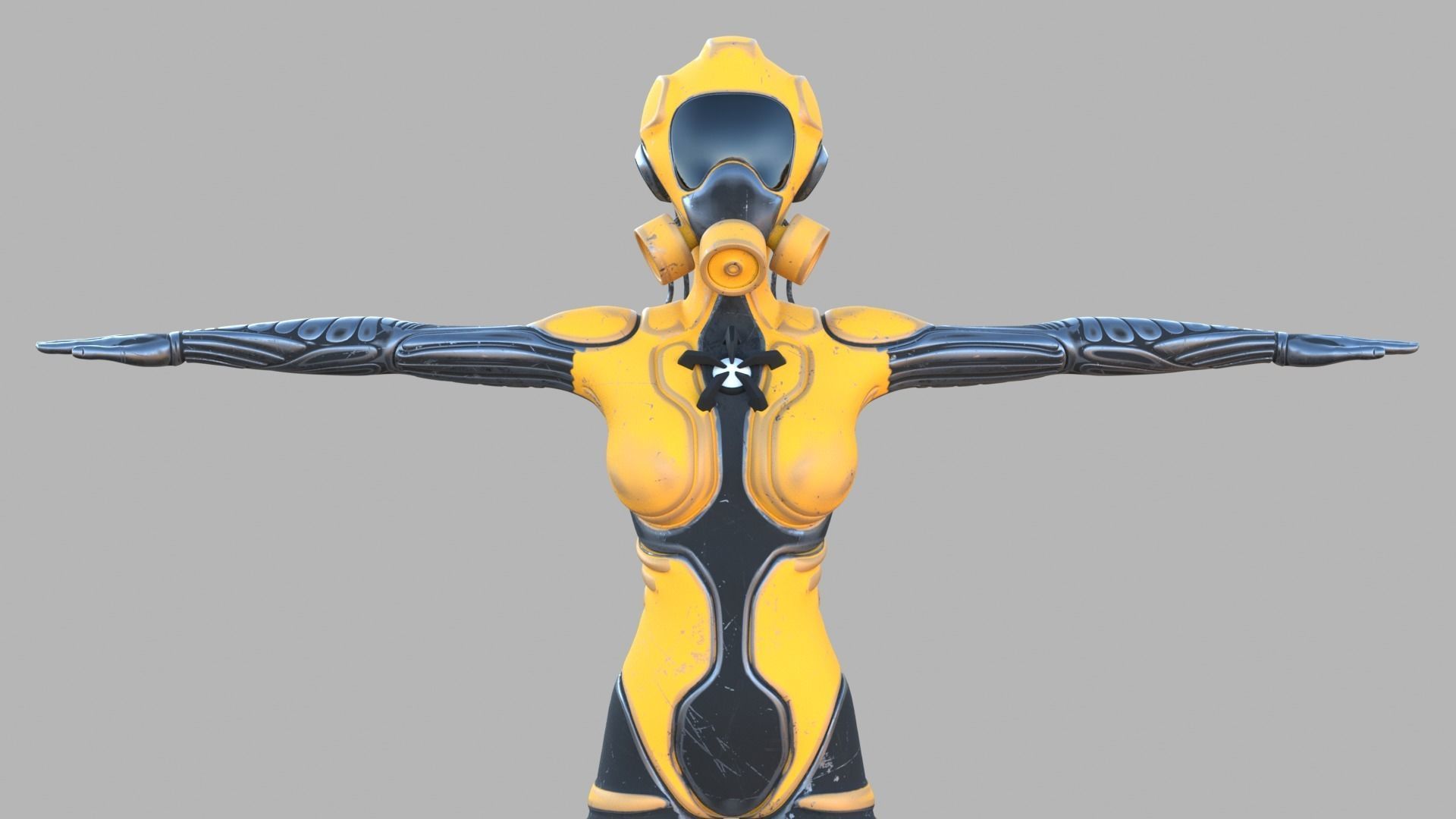 Sci fi female Low-poly 3D model_15