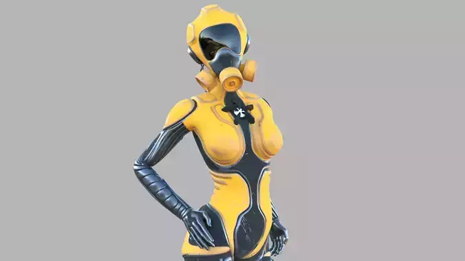 Sci fi female Low-poly 3D model Sci fi female Low-poly 3D model