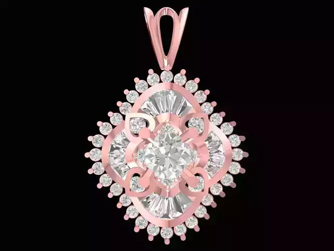 baguette diamond pendant 2729