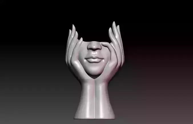 Vase - the girls face 3D print model