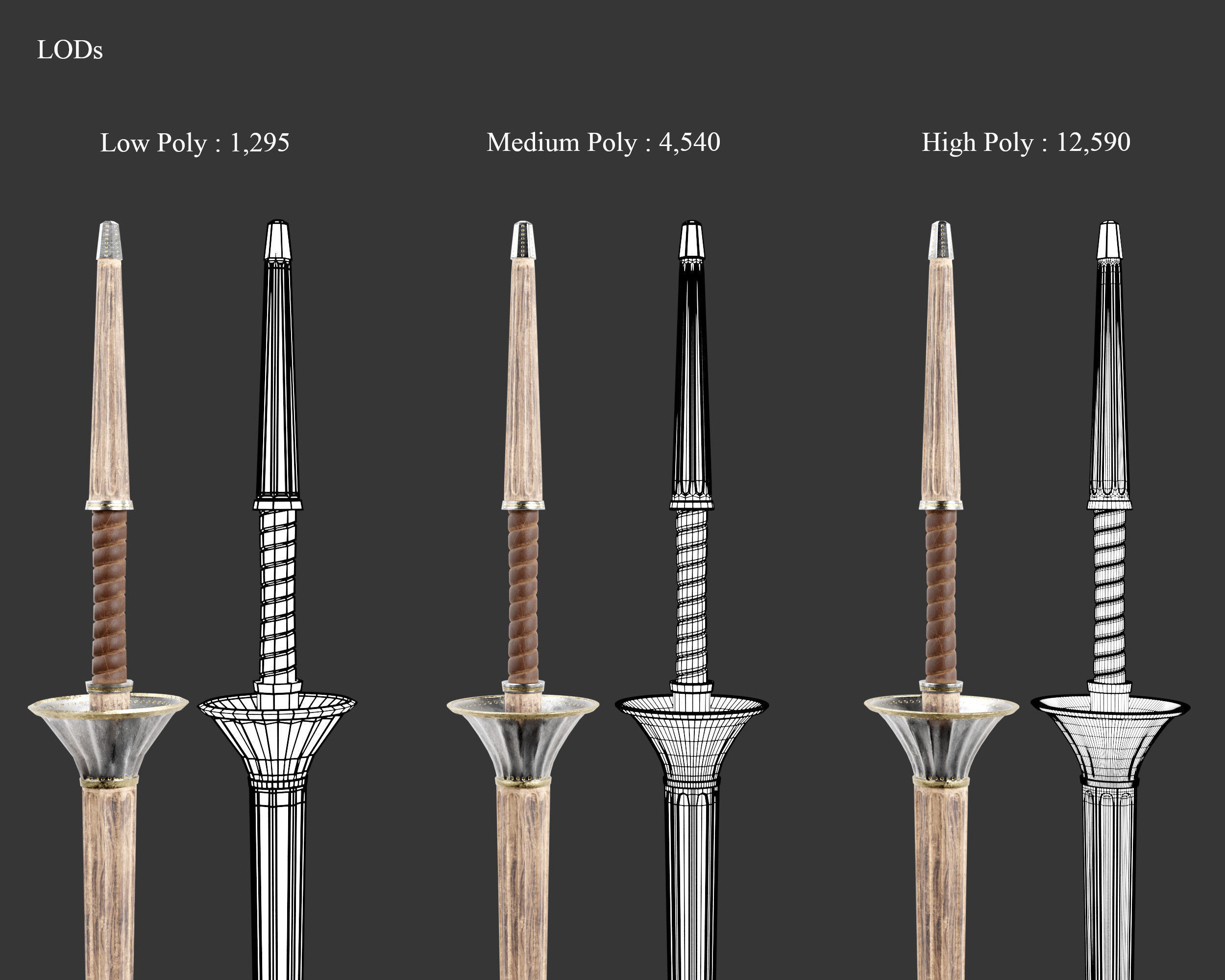 Medieval Noble Weapon Lance Low-poly 3D model_2