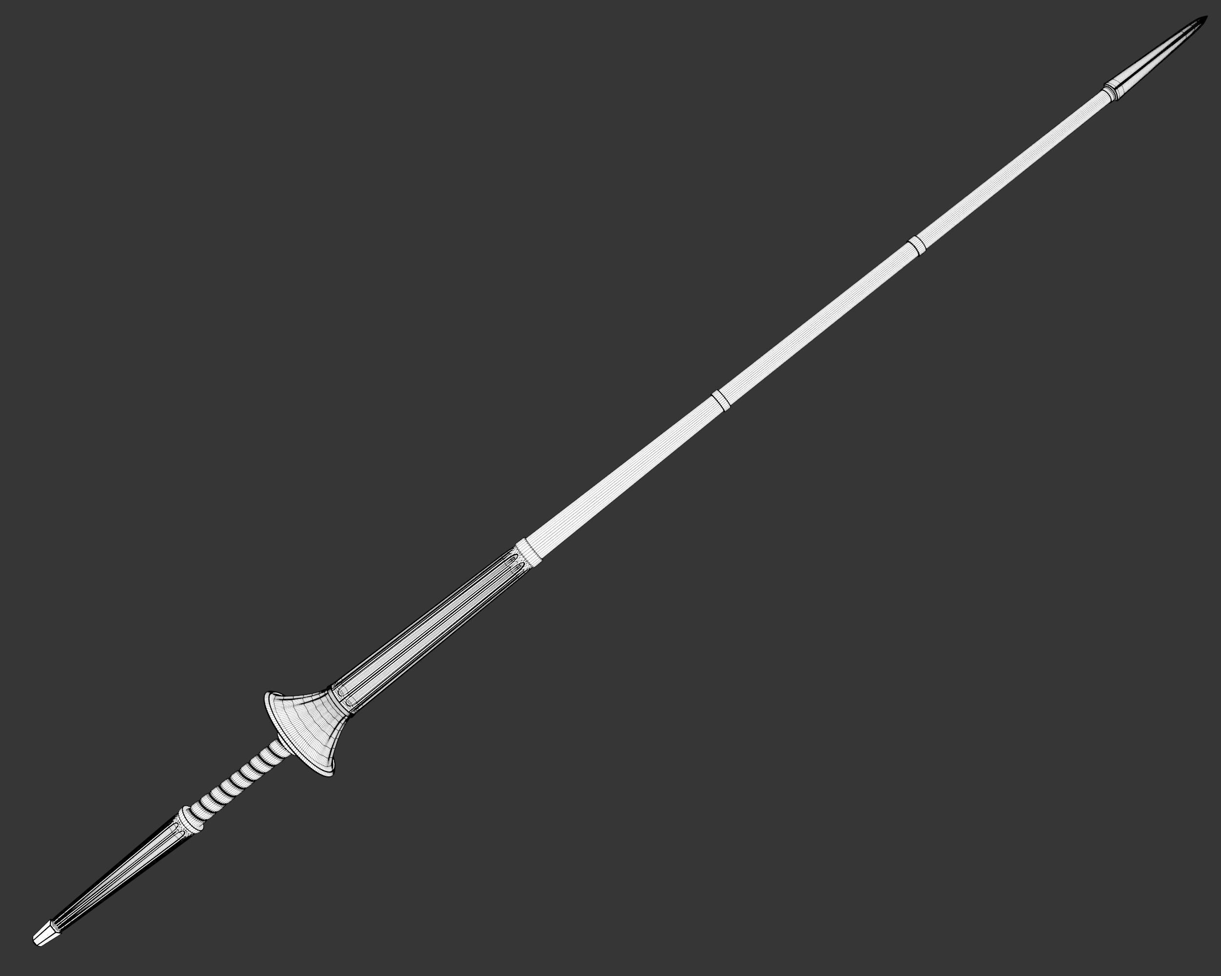 Medieval Noble Weapon Lance Low-poly 3D model_5