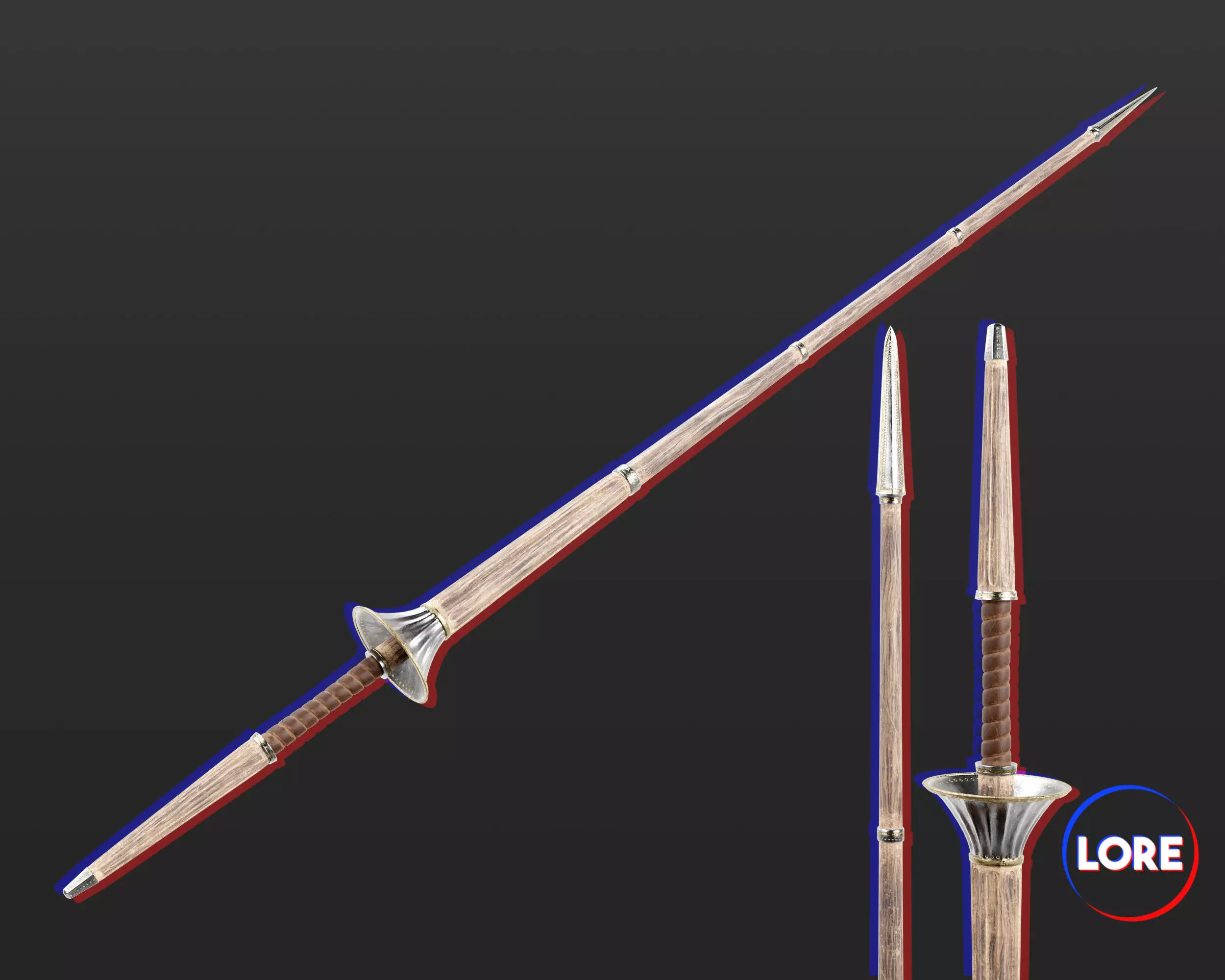 Medieval Noble Weapon Lance Low-poly 3D model_0