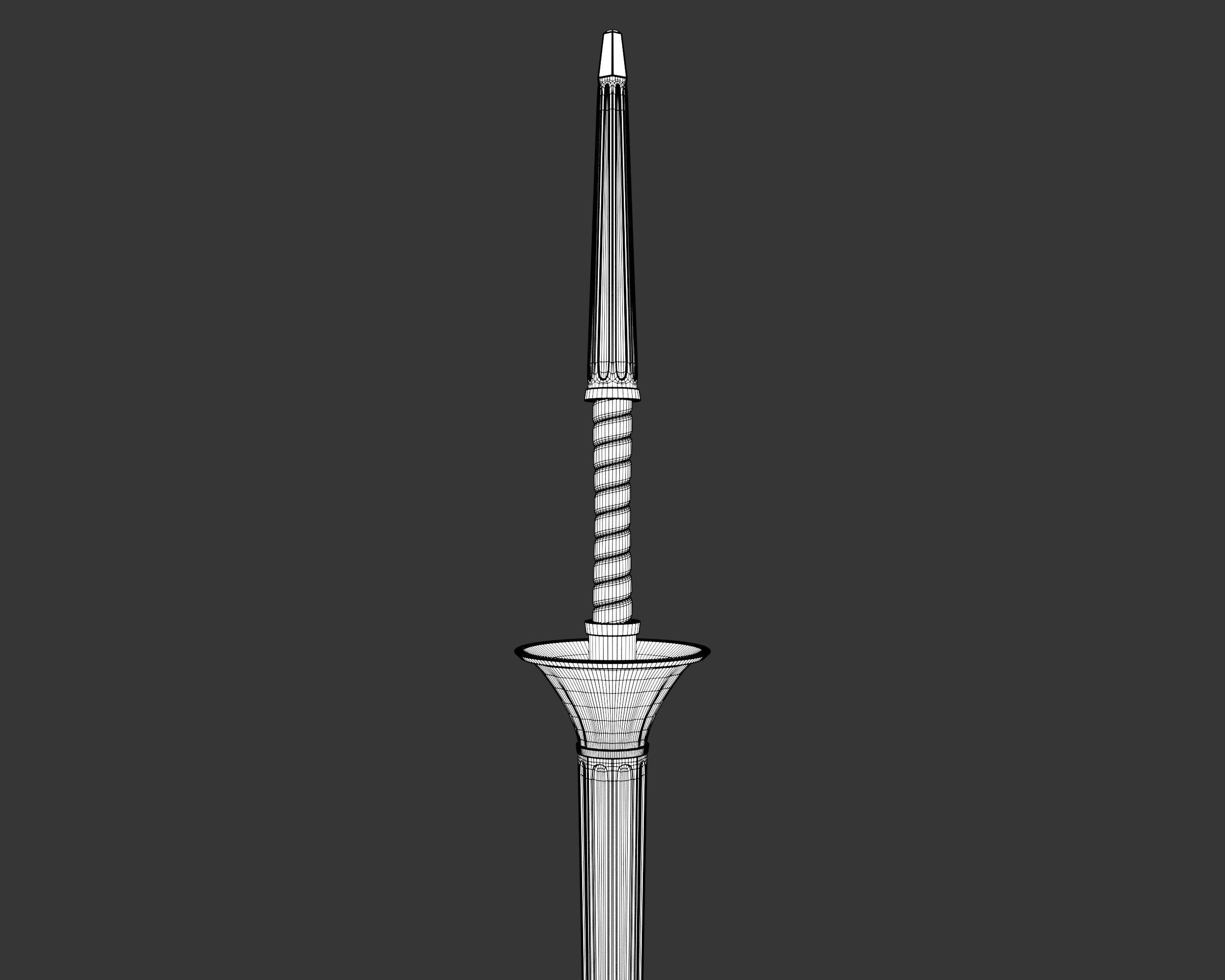 Medieval Noble Weapon Lance Low-poly 3D model_8