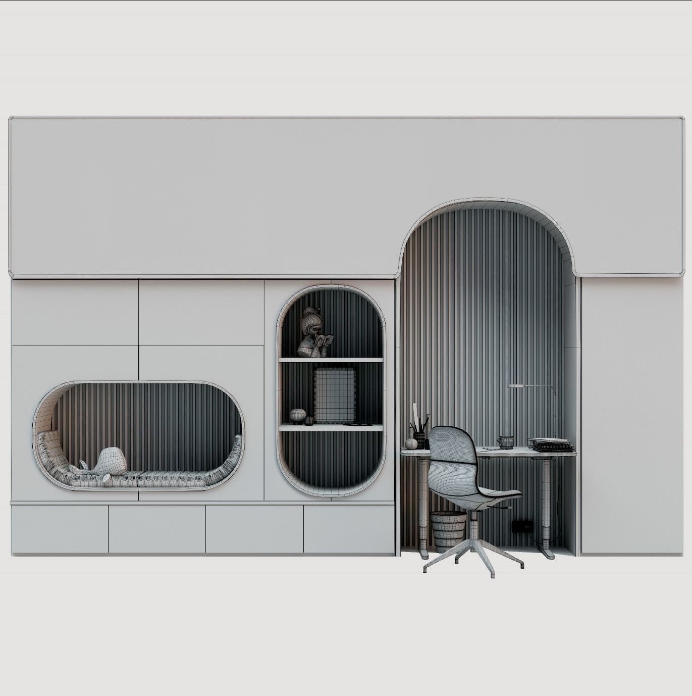 Childrens furniture set 3D model_4