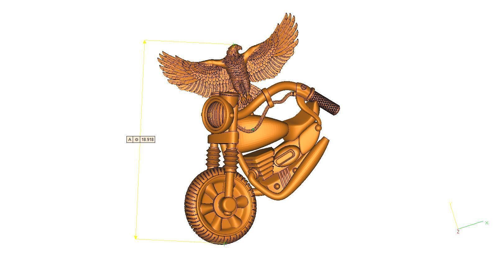 Eagle-ring silver and gold ring with skull 3D print model_8