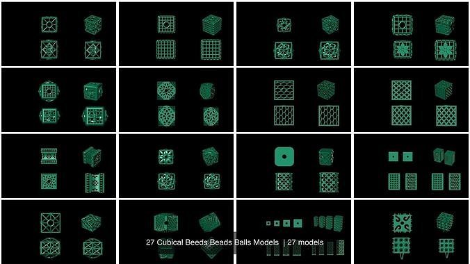 27 Cubical Beeds Beads Balls Models  3D Model Collection
