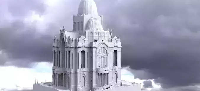 Oriental ornate architecture tall 1 3D