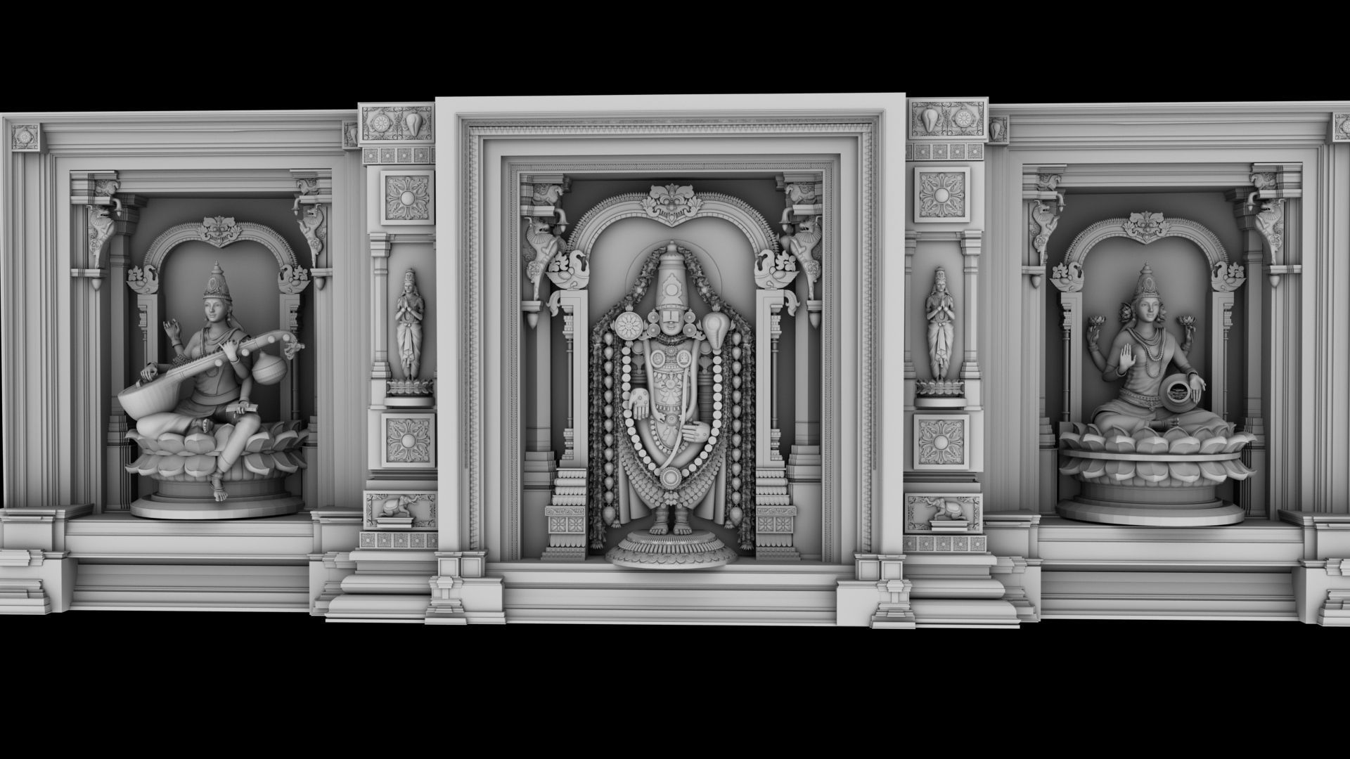 god lakshmi balaji venkateswara saraswati 3d model 3D model_4