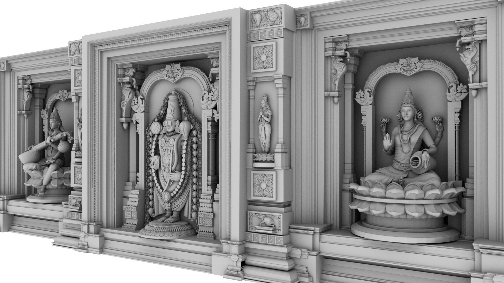 god lakshmi balaji venkateswara saraswati 3d model 3D model_3