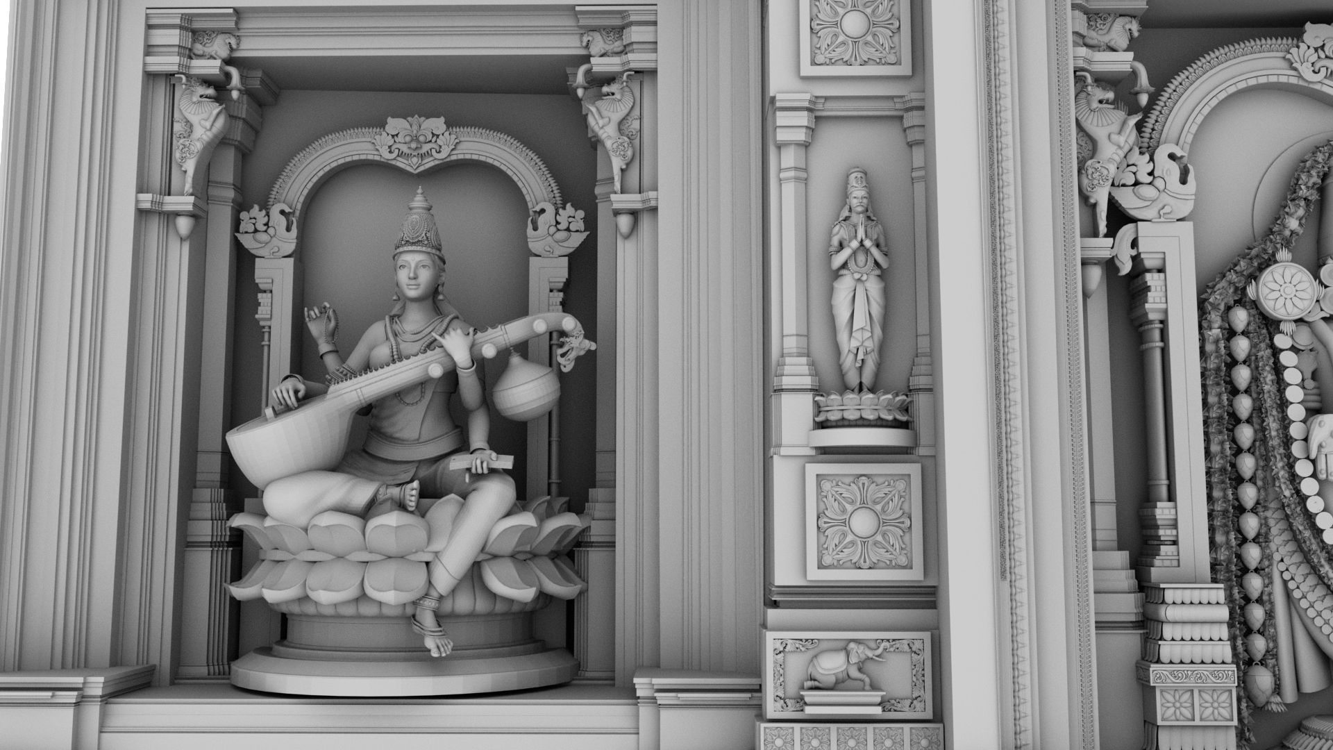 god lakshmi balaji venkateswara saraswati 3d model 3D model_2