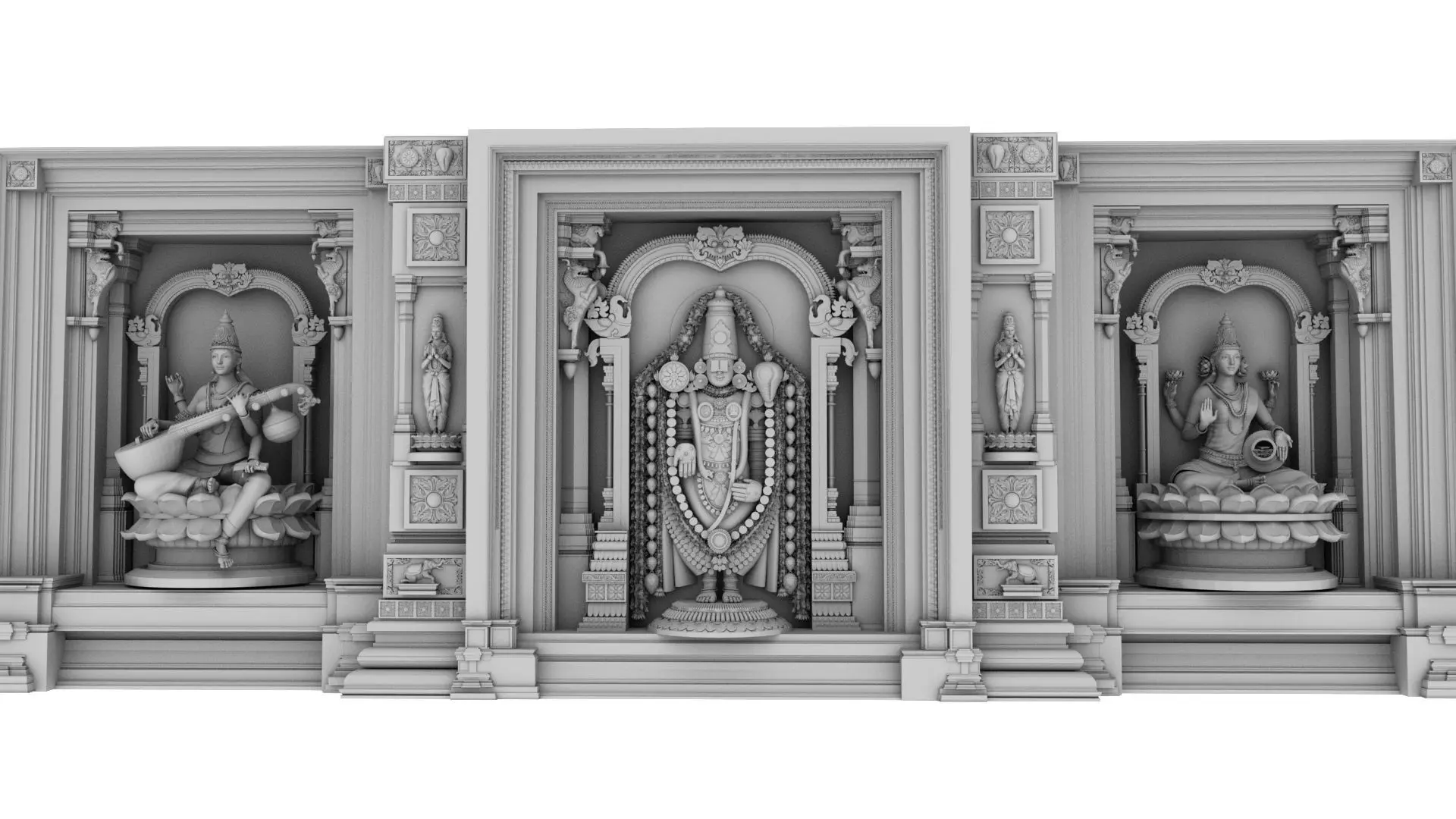 god lakshmi balaji venkateswara saraswati 3d model 3D model_0