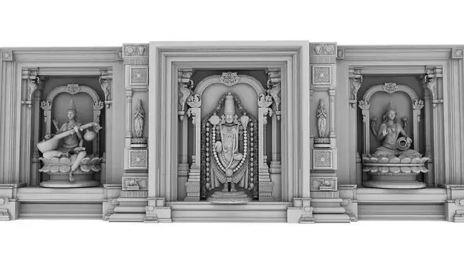god lakshmi balaji venkateswara saraswati 3d model
