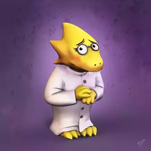 Alphys Undertale Character 3D print model