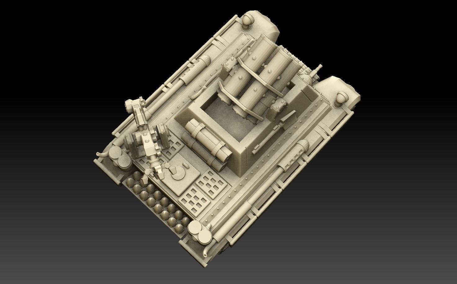 Self-Propelled Rocket Artillery Kit 3D print model_9