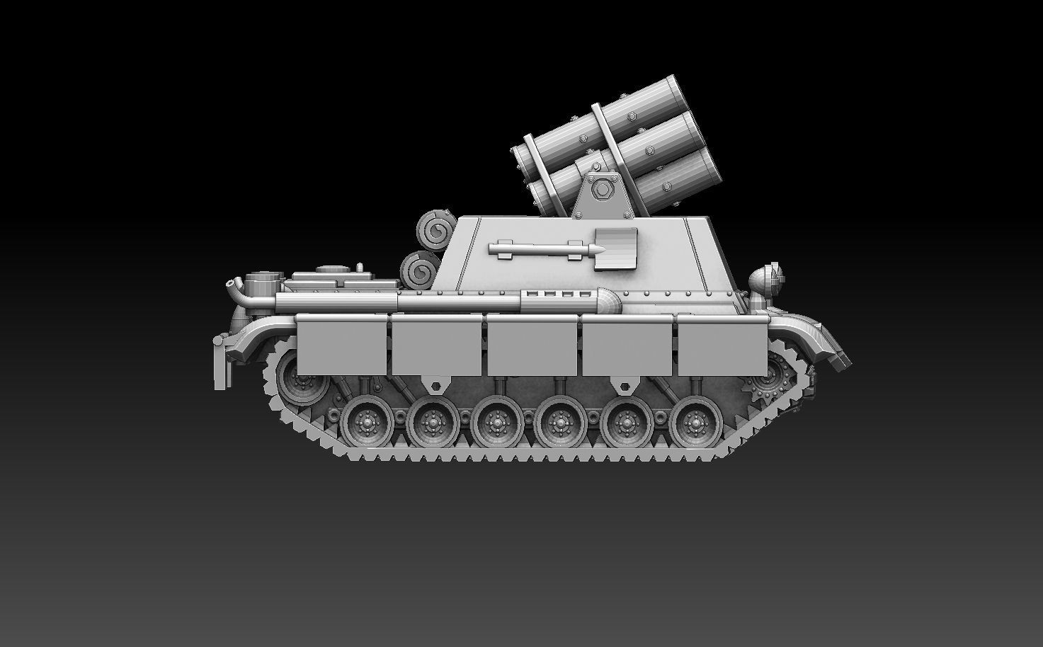 Self-Propelled Rocket Artillery Kit 3D print model_2