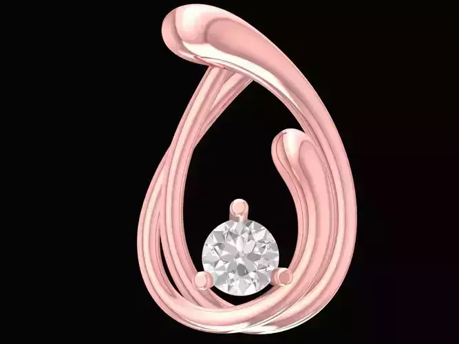 Elegant Teardrop Curve Diamond Pendant for Women  2730