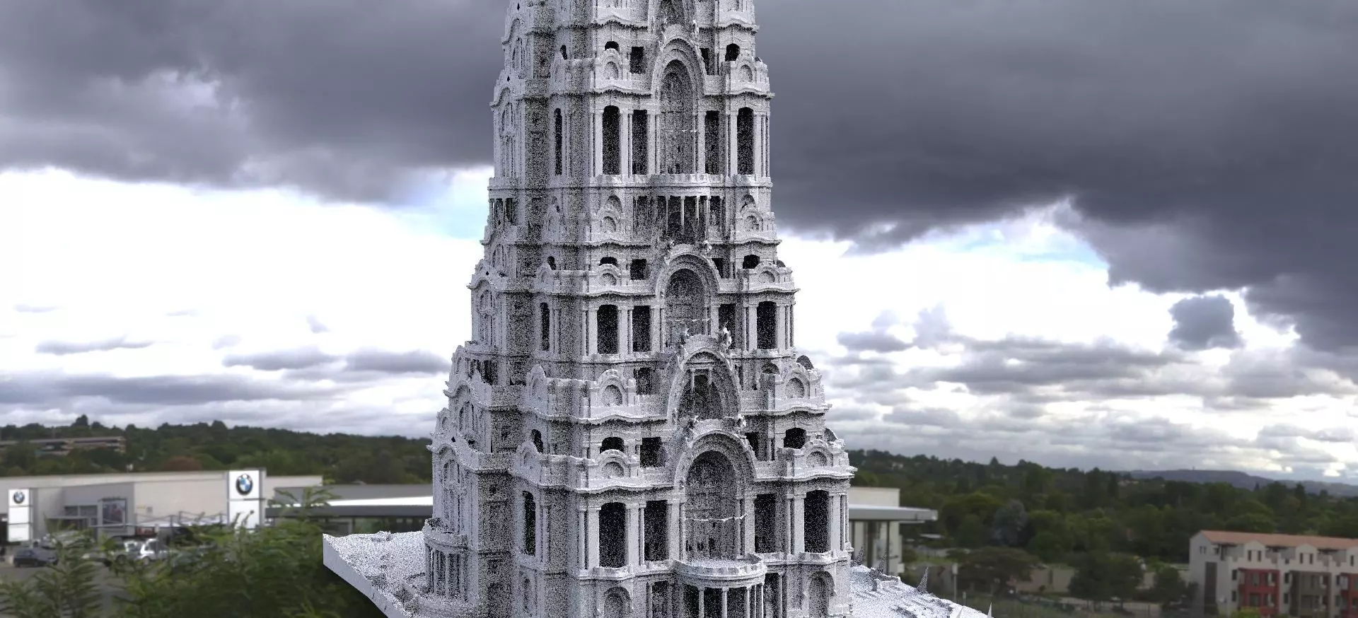 Oriental architecture tower 2 3D 3D model_0