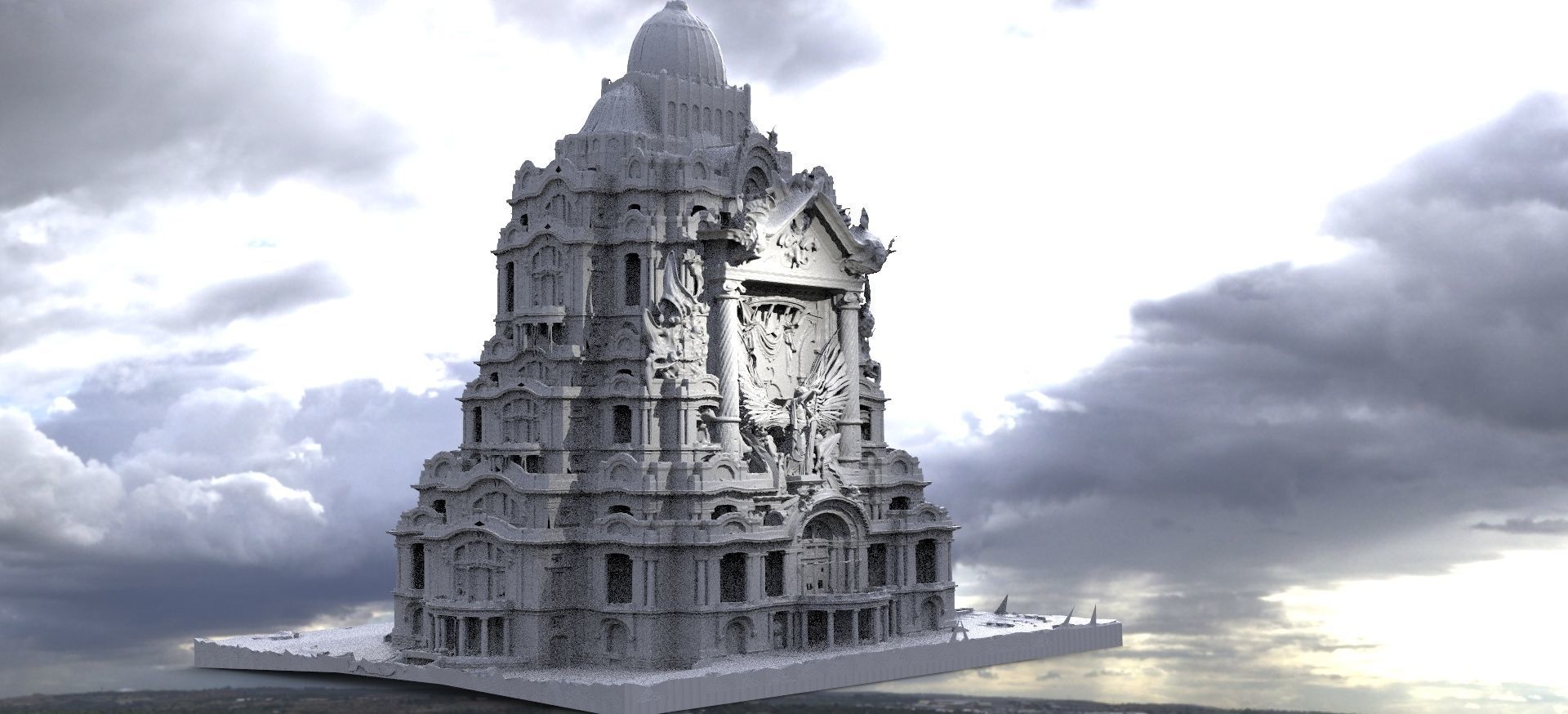 Angelic Temple of heaven 3D model_1