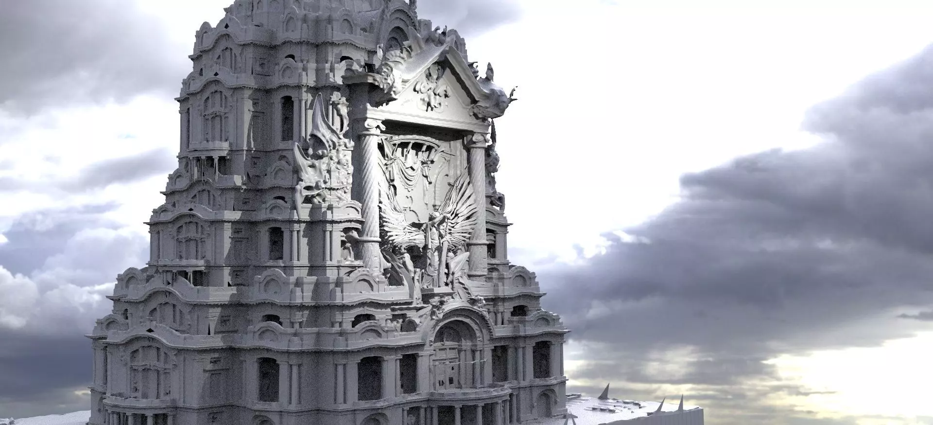 Angelic Temple of heaven 3D model_0