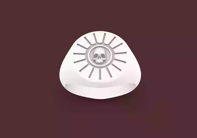 Sunrise and Skull Ring 3D print model