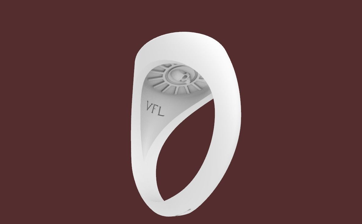 Sunrise and Skull Ring 3D print model_3