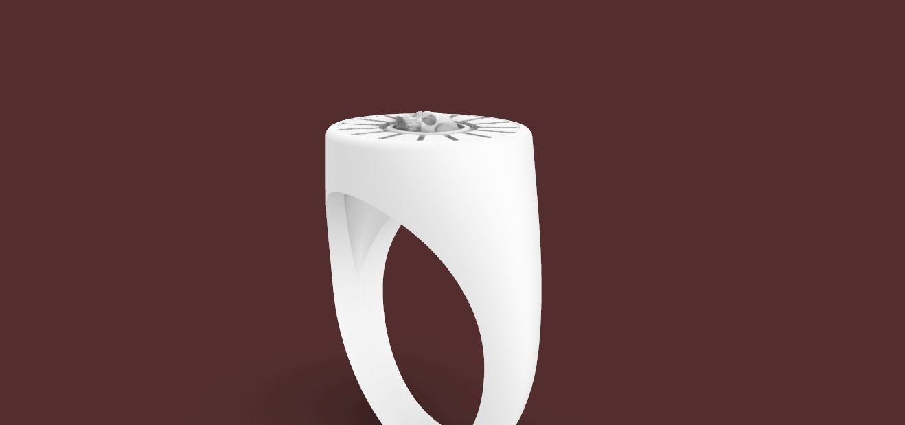 Sunrise and Skull Ring 3D print model_5