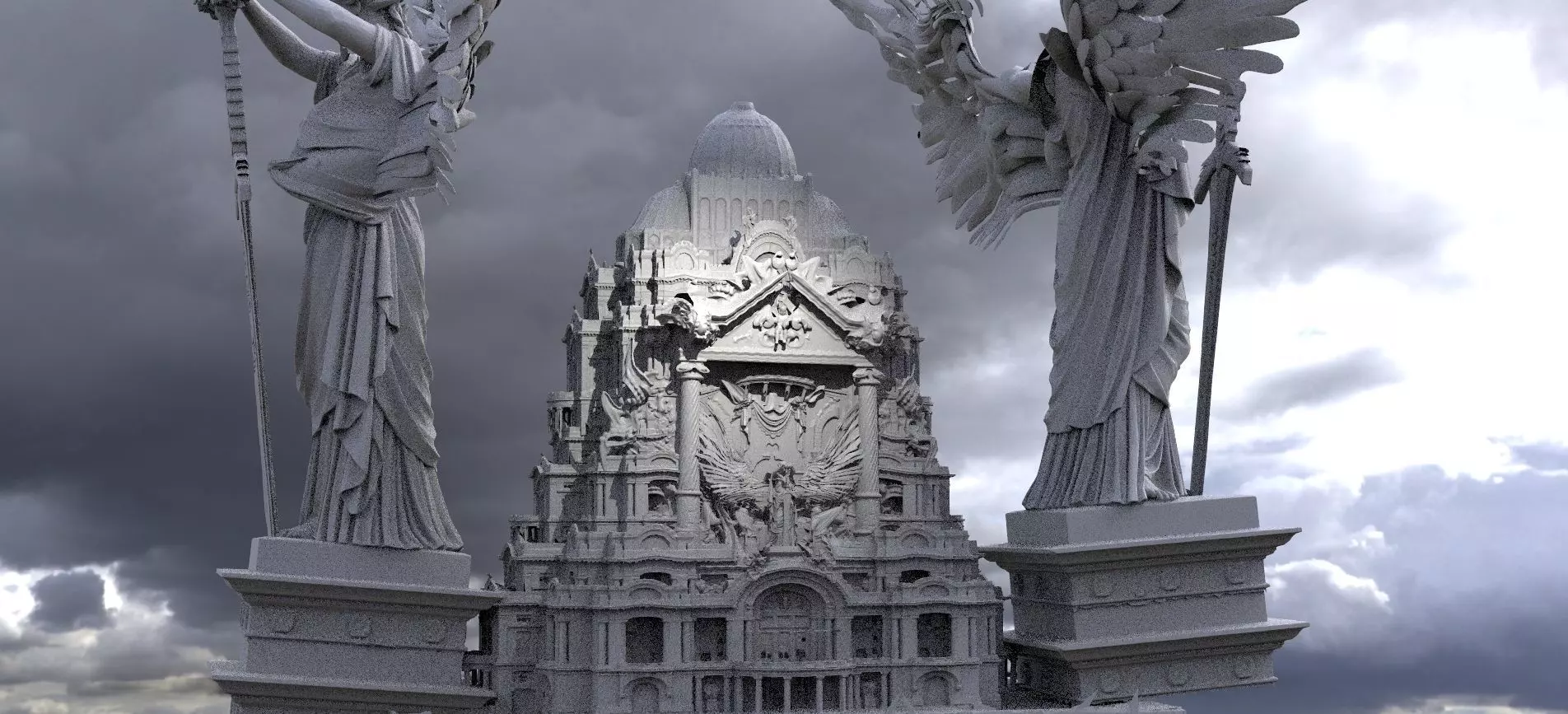 Tower in heaven Angels abode 3D model_0