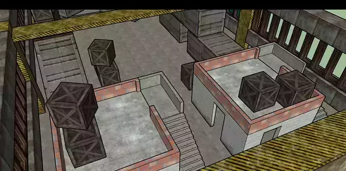 GALPAO 3D room in computer program Low-poly 3D model
