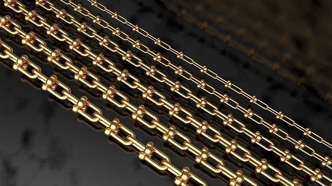 Tiffany Chain link   Necklace Sizes Pack 3D print model