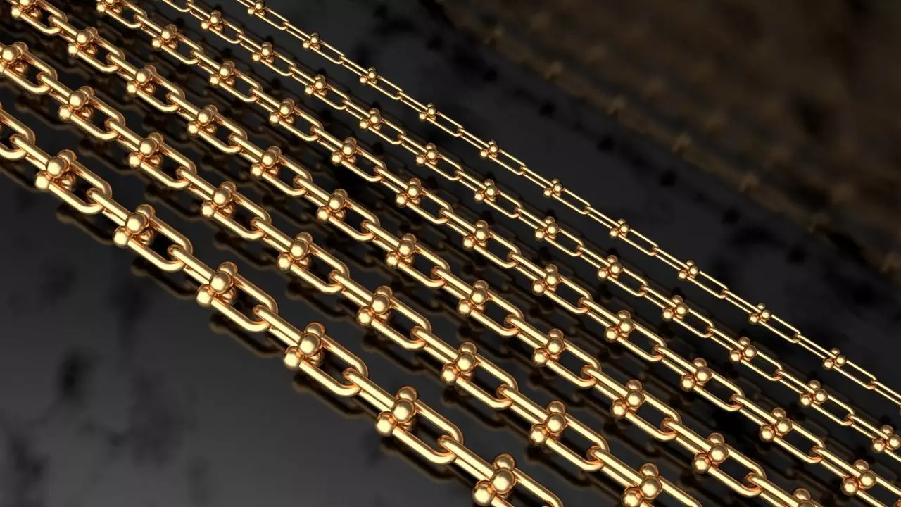 Tiffany Chain link Necklace Sizes Pack 3D print model